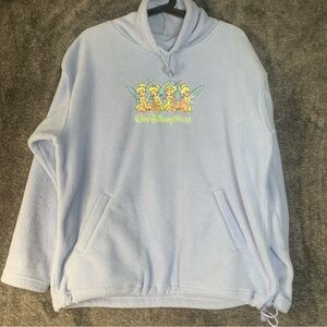 Walt Disney World Sweater Medium Pullover Fleece Tinker Bell Embroidered Blue